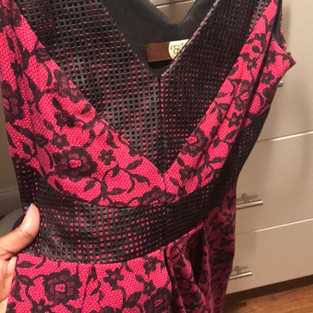 Fierce dress with leather like finishing